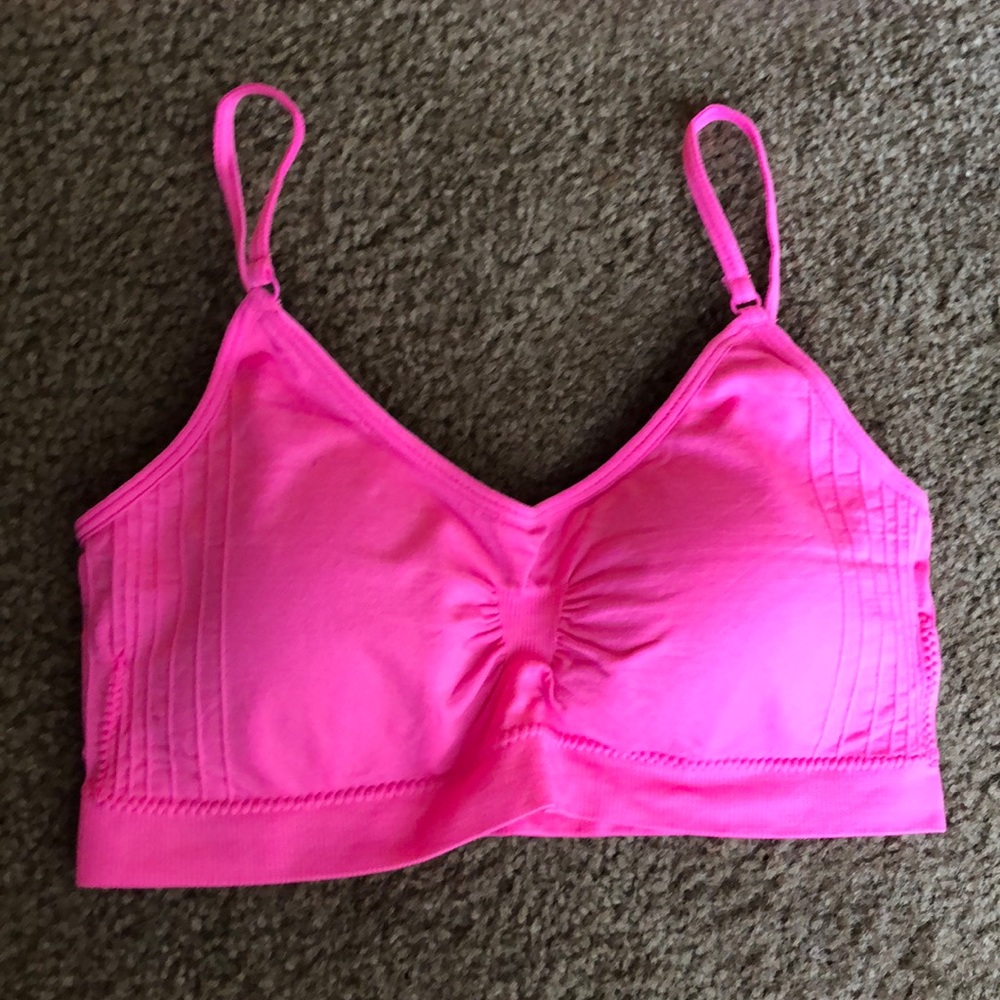 Hot pink sports bra